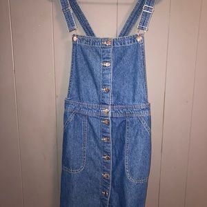 Divided Button-Up Jean Dress
